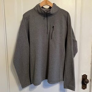 Men's LL BEAN Trail Performance Fleece Gray 1/4 Zip Size XL Reg